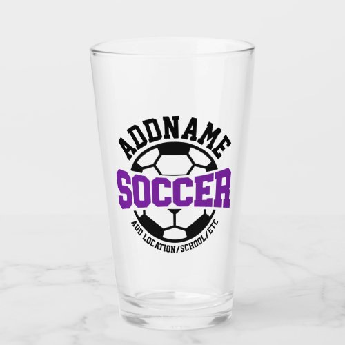 Personalized ADD NAME Soccer Player Team Tie_Dye Glass