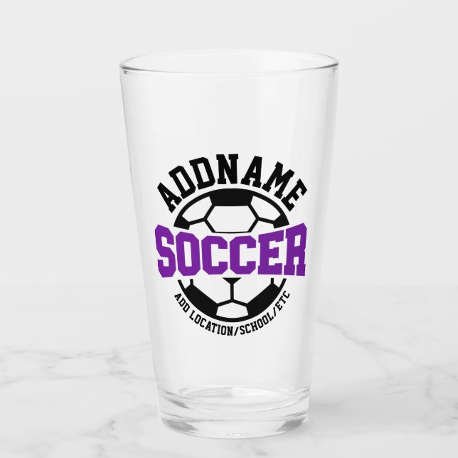 Personalized ADD NAME Soccer Player Team Tie-Dye Glass (Front)
