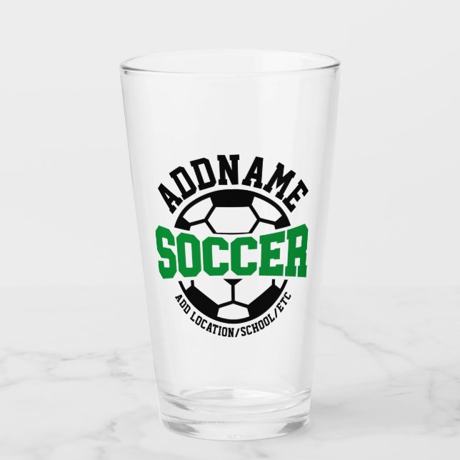Personalized ADD NAME Soccer Player Team Tie-Dye Glass (Front)
