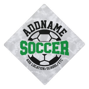Personalized ADD NAME Soccer Player Team Tie-Dye Graduation Cap Topper