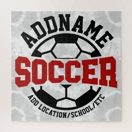 Personalized ADD NAME Soccer Player Team Tie_Dye Jigsaw Puzzle