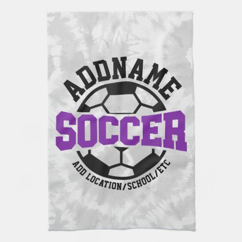 Personalized ADD NAME Soccer Player Team Tie_Dye Kitchen Towel