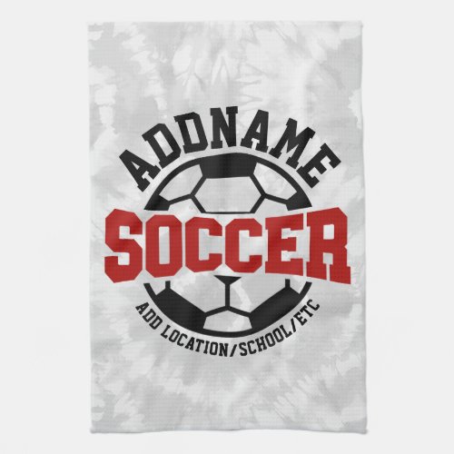 Personalized ADD NAME Soccer Player Team Tie_Dye Kitchen Towel