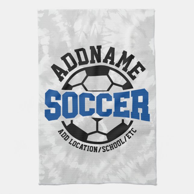 Personalized ADD NAME Soccer Player Team Tie-Dye Kitchen Towel (Vertical)
