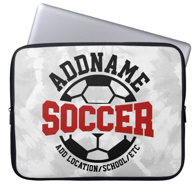 Personalized ADD NAME Soccer Player Team Tie-Dye Laptop Sleeve (Front)