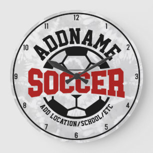 Personalized ADD NAME Soccer Player Team Tie-Dye Large Clock