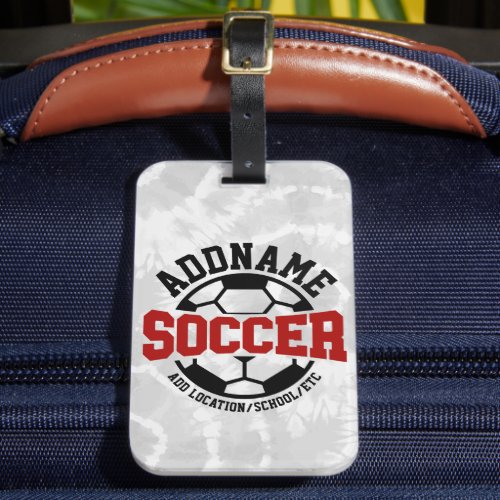 Personalized ADD NAME Soccer Player Team Tie_Dye Luggage Tag
