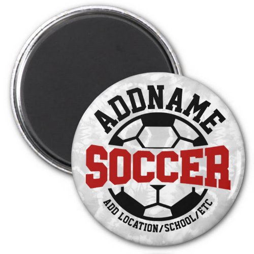 Personalized ADD NAME Soccer Player Team Tie_Dye Magnet