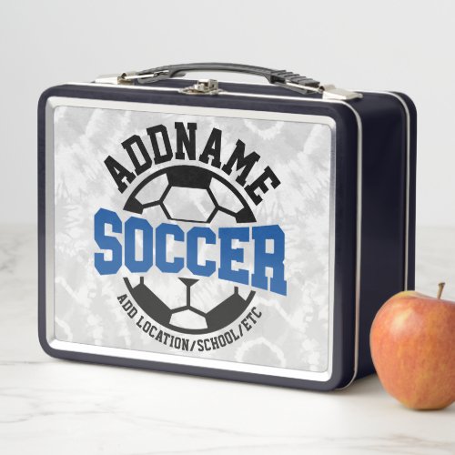 Personalized ADD NAME Soccer Player Team Tie_Dye Metal Lunch Box
