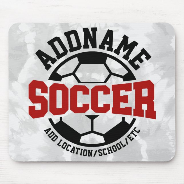 Personalized ADD NAME Soccer Player Team Tie-Dye Mouse Pad (Front)