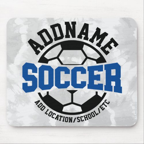 Personalized ADD NAME Soccer Player Team Tie_Dye Mouse Pad