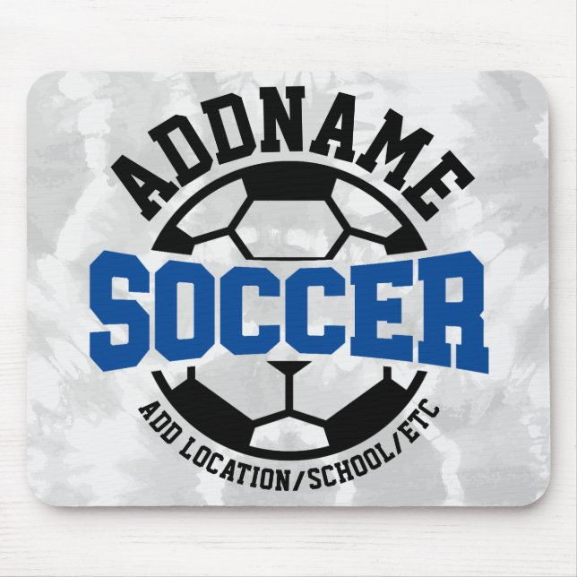 Personalized ADD NAME Soccer Player Team Tie-Dye Mouse Pad (Front)