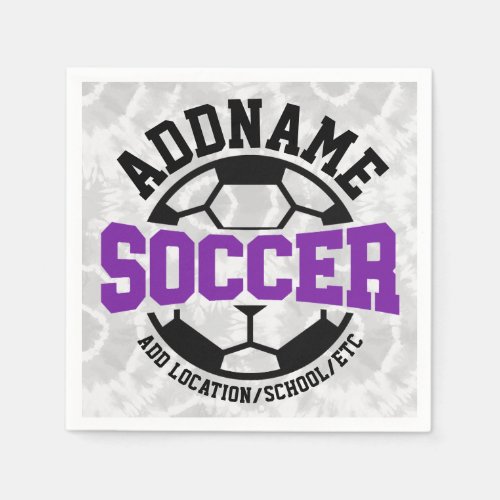 Personalized ADD NAME Soccer Player Team Tie_Dye Napkins