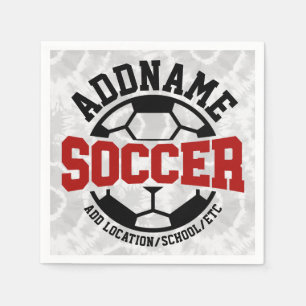Personalized ADD NAME Soccer Player Team Tie-Dye Napkins