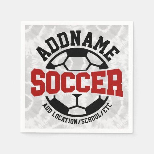 Personalized ADD NAME Soccer Player Team Tie_Dye Napkins