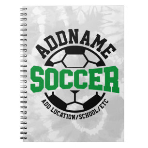Personalized ADD NAME Soccer Player Team Tie-Dye Notebook