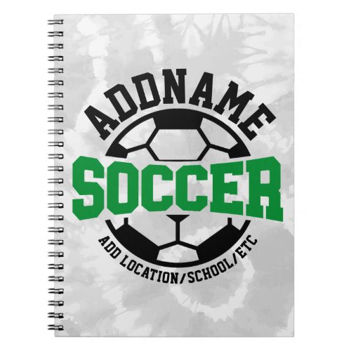 Personalized ADD NAME Soccer Player Team Tie_Dye Notebook