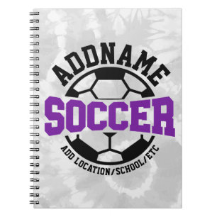 Personalized ADD NAME Soccer Player Team Tie-Dye Notebook