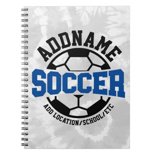 Personalized ADD NAME Soccer Player Team Tie_Dye Notebook