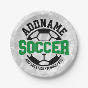 Personalized ADD NAME Soccer Player Team Tie-Dye Paper Plates