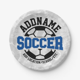 Personalized ADD NAME Soccer Player Team Tie-Dye Paper Plates