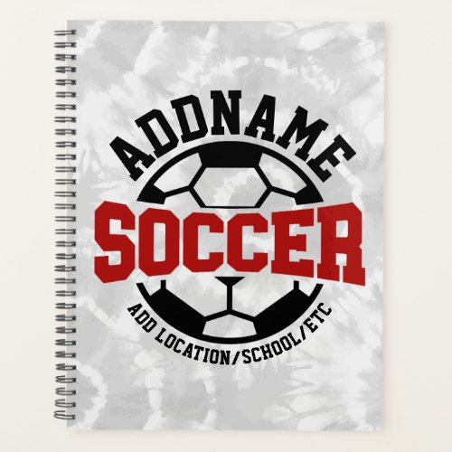 Personalized ADD NAME Soccer Player Team Tie_Dye Planner