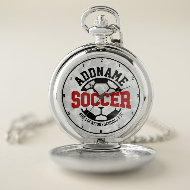 Personalized ADD NAME Soccer Player Team Tie-Dye Pocket Watch (Inside)