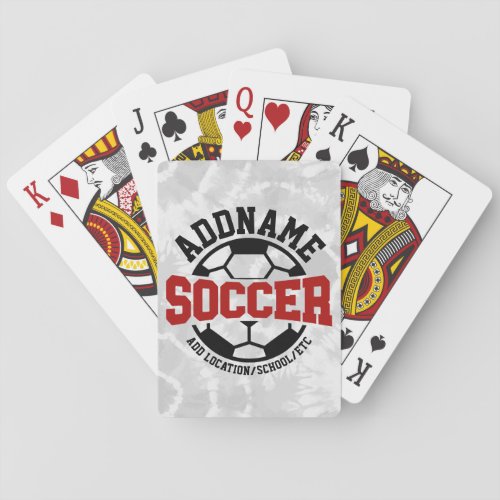 Personalized ADD NAME Soccer Player Team Tie_Dye Poker Cards