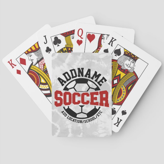 Personalized ADD NAME Soccer Player Team Tie-Dye Poker Cards (Back)