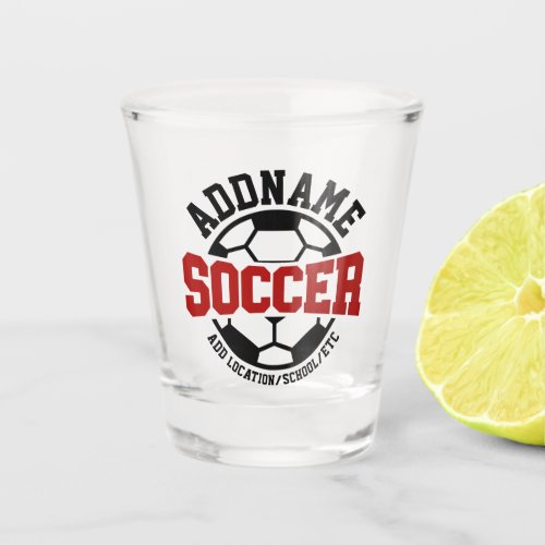Personalized ADD NAME Soccer Player Team Tie_Dye Shot Glass