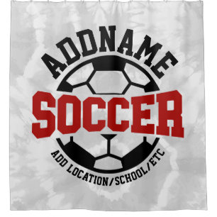 Personalized ADD NAME Soccer Player Team Tie-Dye Shower Curtain