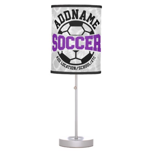 Personalized ADD NAME Soccer Player Team Tie_Dye Table Lamp