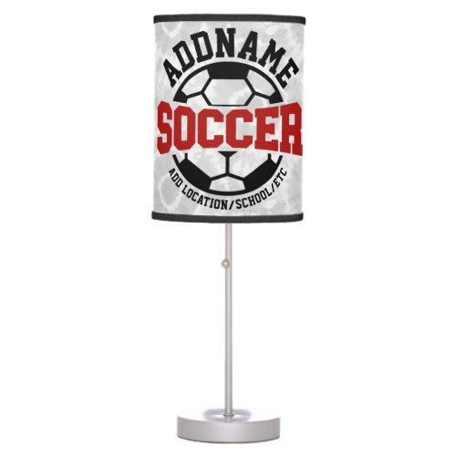 Personalized ADD NAME Soccer Player Team Tie_Dye Table Lamp