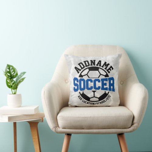 Personalized ADD NAME Soccer Player Team Tie_Dye Throw Pillow