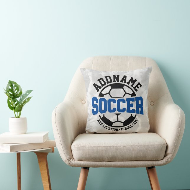 Personalized ADD NAME Soccer Player Team Tie-Dye Throw Pillow (Chair)
