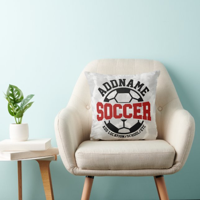 Personalized ADD NAME Soccer Player Team Tie-Dye Throw Pillow (Chair)