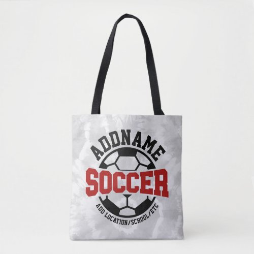 Personalized ADD NAME Soccer Player Team Tie_Dye Tote Bag