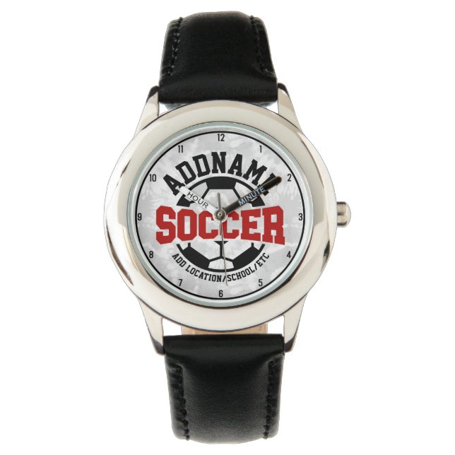 Personalized ADD NAME Soccer Player Team Tie-Dye Watch (Front)