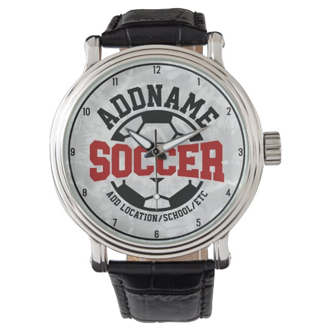 Personalized ADD NAME Soccer Player Team Tie-Dye Watch (Front)