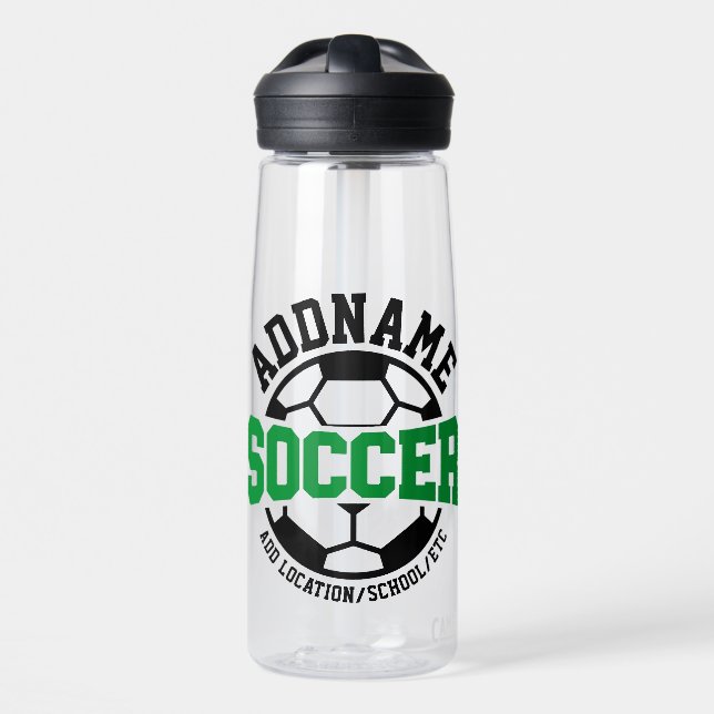 Personalized ADD NAME Soccer Player Team Tie-Dye Water Bottle (Front)