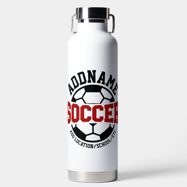 Personalized ADD NAME Soccer Player Team Tie-Dye Water Bottle (Front)