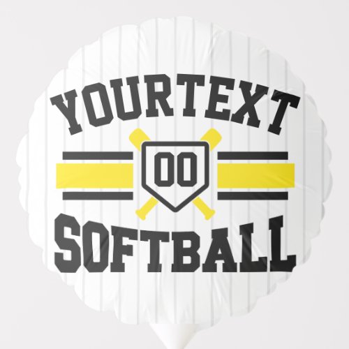 Personalized ADD NAME Softball Player Varsity Team Balloon