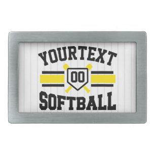 Personalized ADD NAME Softball Player Varsity Team Belt Buckle