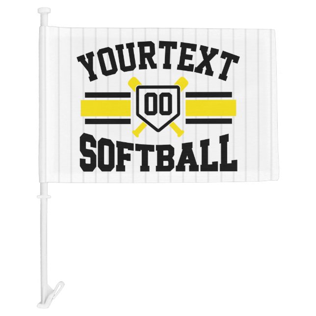 Personalized ADD NAME Softball Player Varsity Team Car Flag (Front)