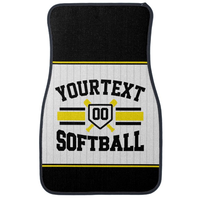 Personalized ADD NAME Softball Player Varsity Team Car Floor Mat (Front)