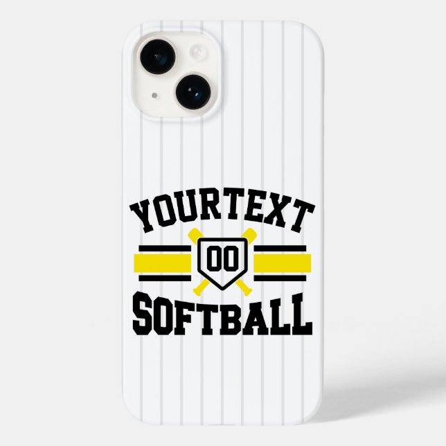 Personalized ADD NAME Softball Player Varsity Team Case-Mate iPhone Case (Back)