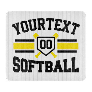 Personalized ADD NAME Softball Player Varsity Team Cutting Board