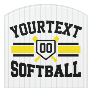 Personalized ADD NAME Softball Player Varsity Team Door Sign