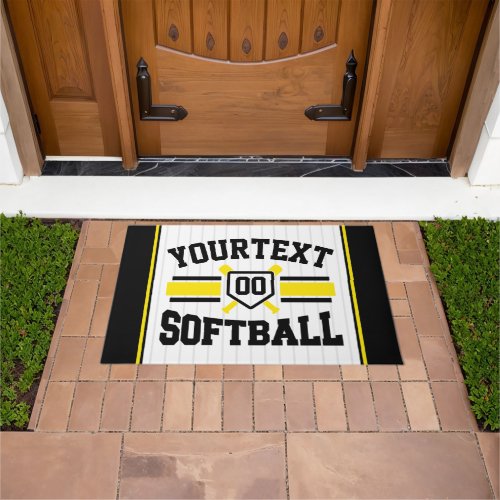 Personalized ADD NAME Softball Player Varsity Team Doormat