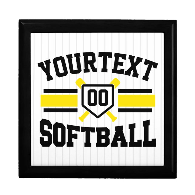 Personalized ADD NAME Softball Player Varsity Team Gift Box (Front)
